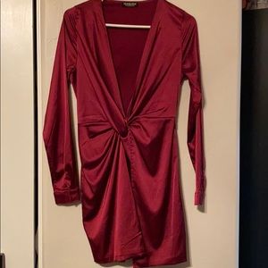 Maroon Satin dress size small